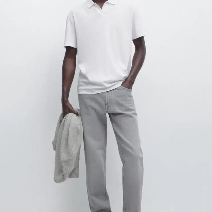 [BUNJANG] (상태굿굿)마시모뚜띠 Massimo Dutti 화이트 폴로티(L,100- / (상태굿굿)마시모뚜띠 Massimo Dutti 화이트 폴로티(L,100-
