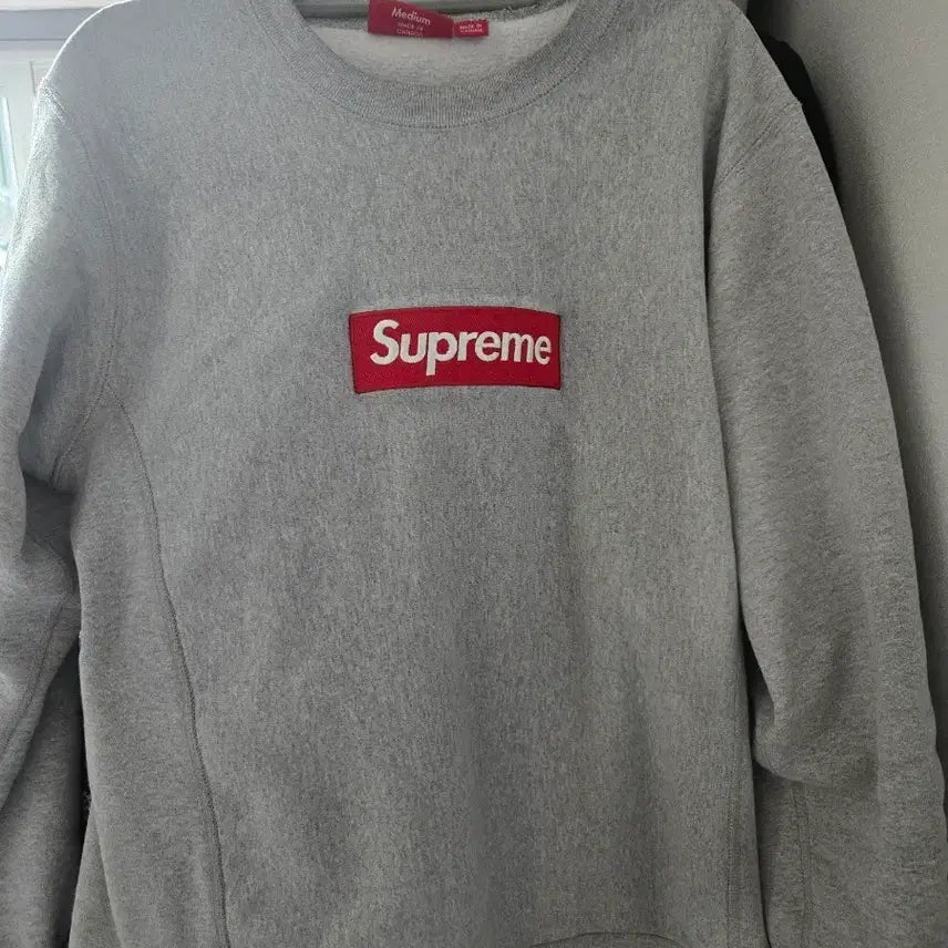 [BUNJANG] Supreme Box Logo Crewneck Sweatshirt / 슈프림박스로고맨투맨M