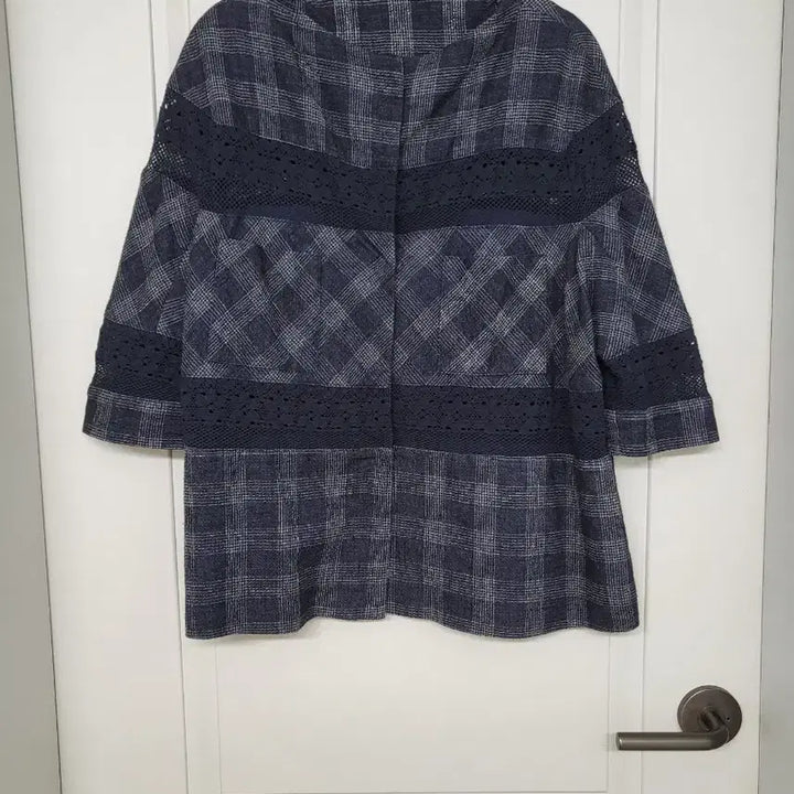 [BUNJANG] Check Lace Point Jacket Navy / 손st. 체크 레이스 포인트 자켓