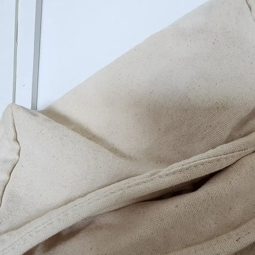 [BUNJANG] Simple Ivory Canvas Backpack / 캔버스가방 가벼움 심플 아이보리