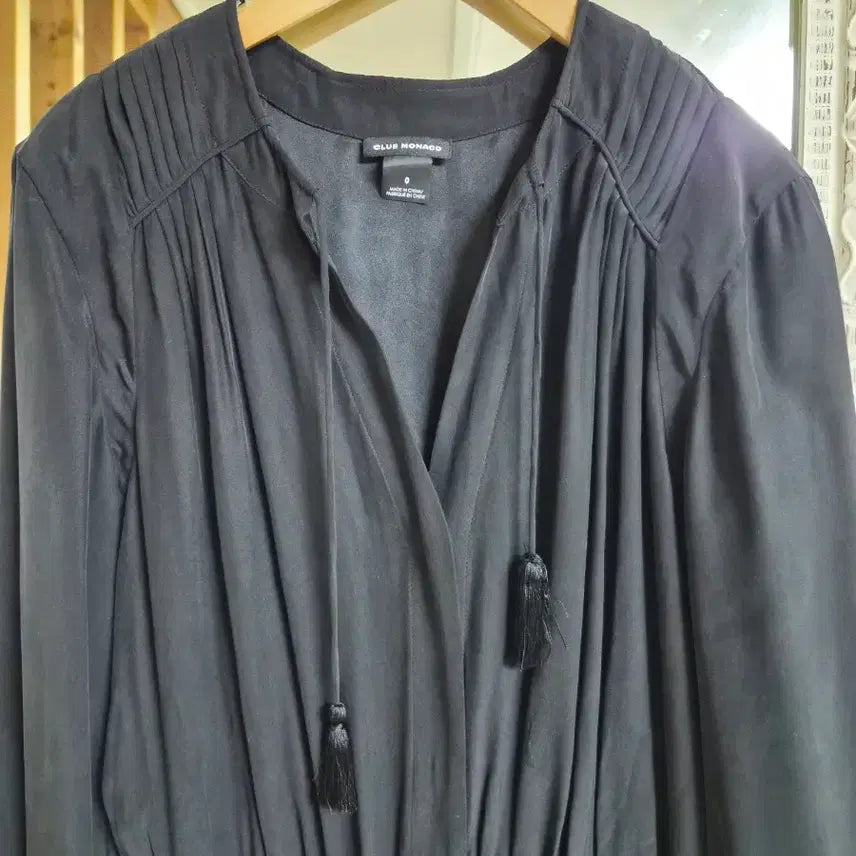 [BUNJANG] Club Monaco Silk Black Jumpsuit / 클럽모나코 실크 100프로 블랙 점프수트