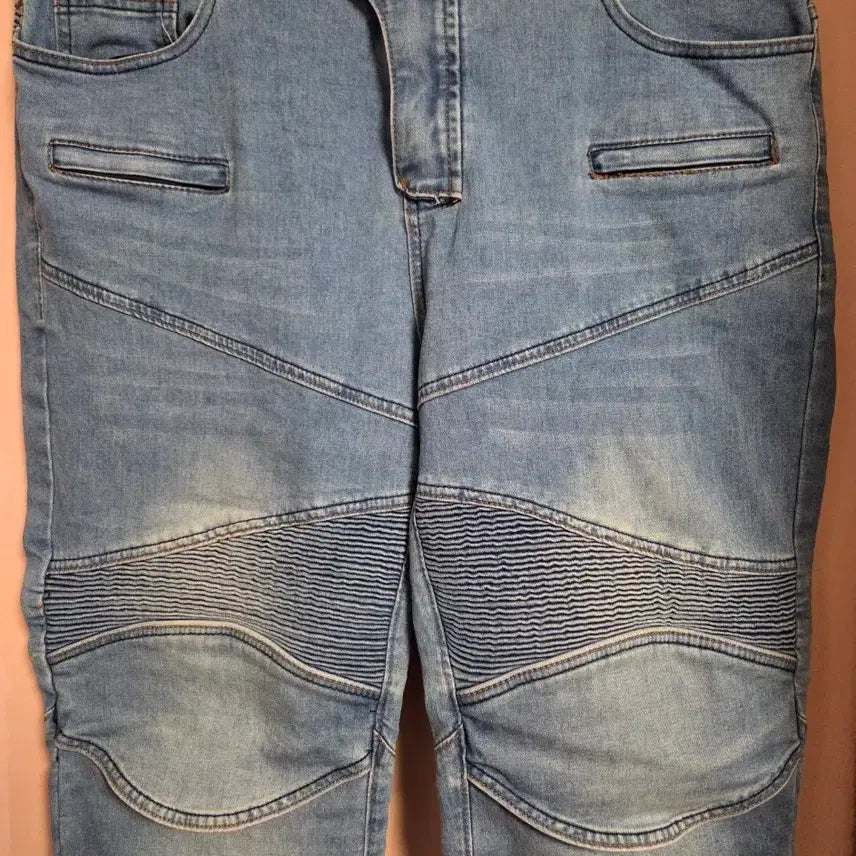 [SOLD OUT] MOTO PANTS 라이트 블루 워싱 바이커진