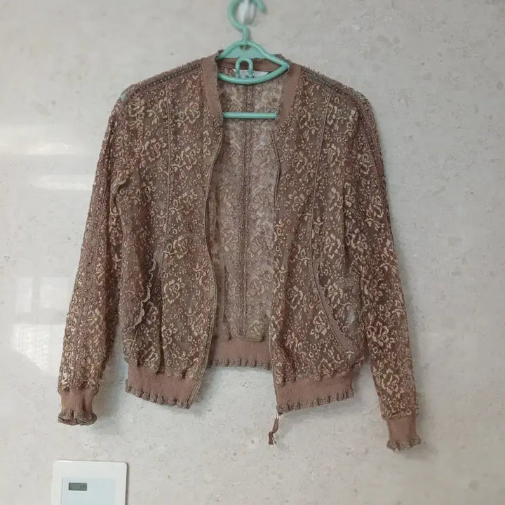 [SOLD OUT] 한섬 오브제 레이스 브라운 집업
