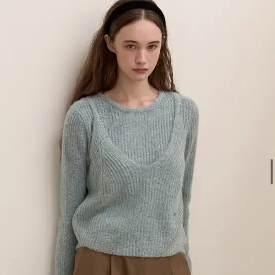 [BUNJANG] Bua Bbitpo Women Bustier Knit Grey / 브아빗포우먼 뷔스티에 니트 그레이
