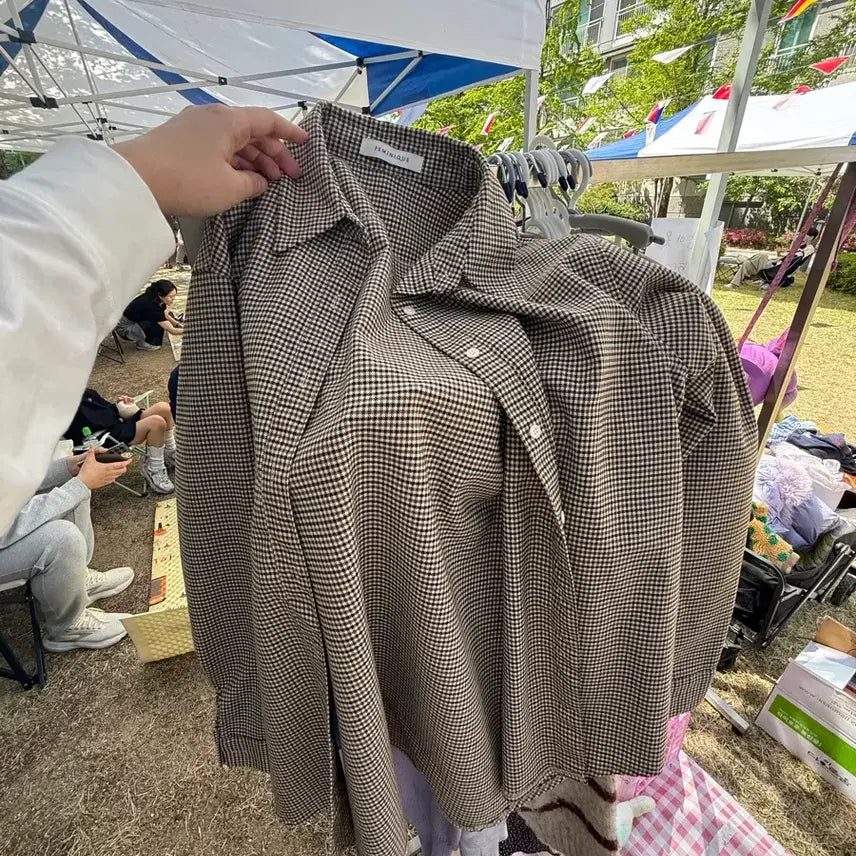 [BUNJANG] Feminique Check Shirt / (택포)페미니크 체크셔츠
