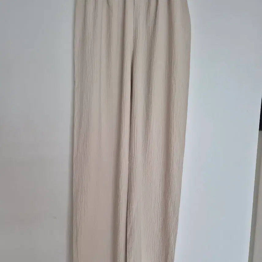 [BUNJANG] Ivory Banding Long Wide Cooling Pants / 아이보리 밴딩 롱 와이드 쿨링 팬츠