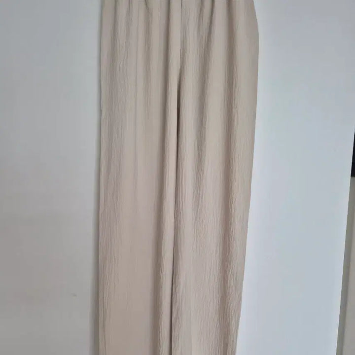 [BUNJANG] Ivory Banding Long Wide Cooling Pants / 아이보리 밴딩 롱 와이드 쿨링 팬츠
