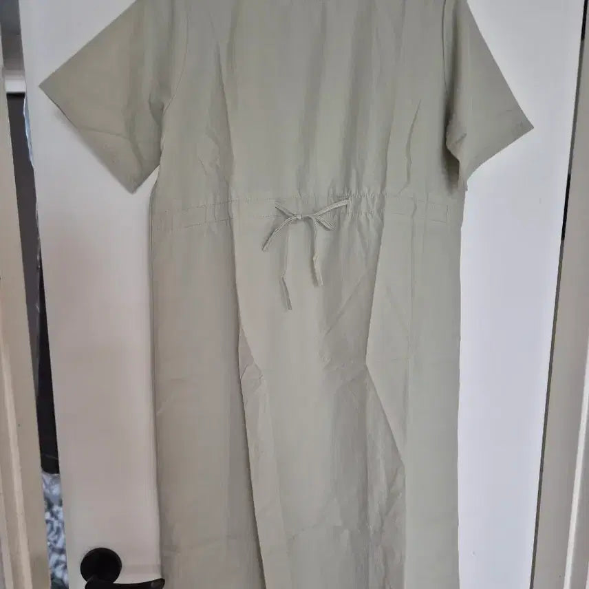 [BUNJANG] The Classic Short-Sleeve Long Dress Khaki / 더클래식 반팔 롱 원피스 카키