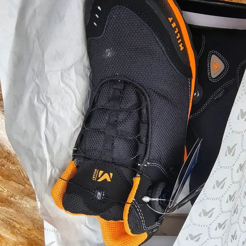 [BUNJANG] Millet Dial Type Safety Shoes Black/Orange / 밀레 안전화 블랙/오렌지 다이얼식