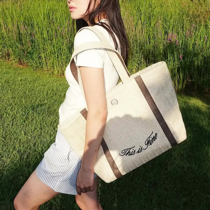 [BUNJANG] ThisisFine Picnic Bag / 디스이즈파인 라탄백
