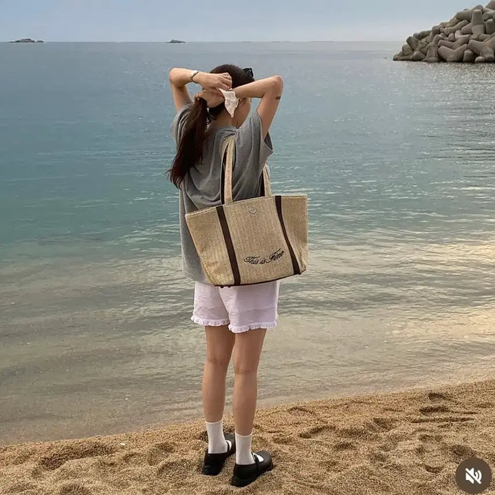 [BUNJANG] ThisisFine Picnic Bag / 디스이즈파인 라탄백