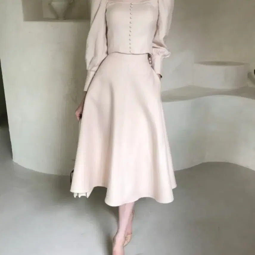 [BUNJANG] Labelle Blanc Rosy Setup (Long, Short, Blouse) / 라벨르블랑 로지 셋업 (롱,숏,블라우스)