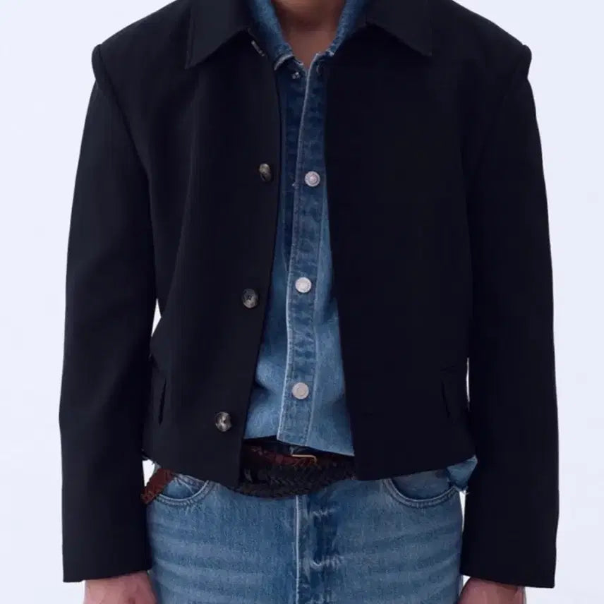 [SOLD OUT] RECTO 렉토 울 블렌드 숏자켓 XL 네이비 / 실착 3회 미만