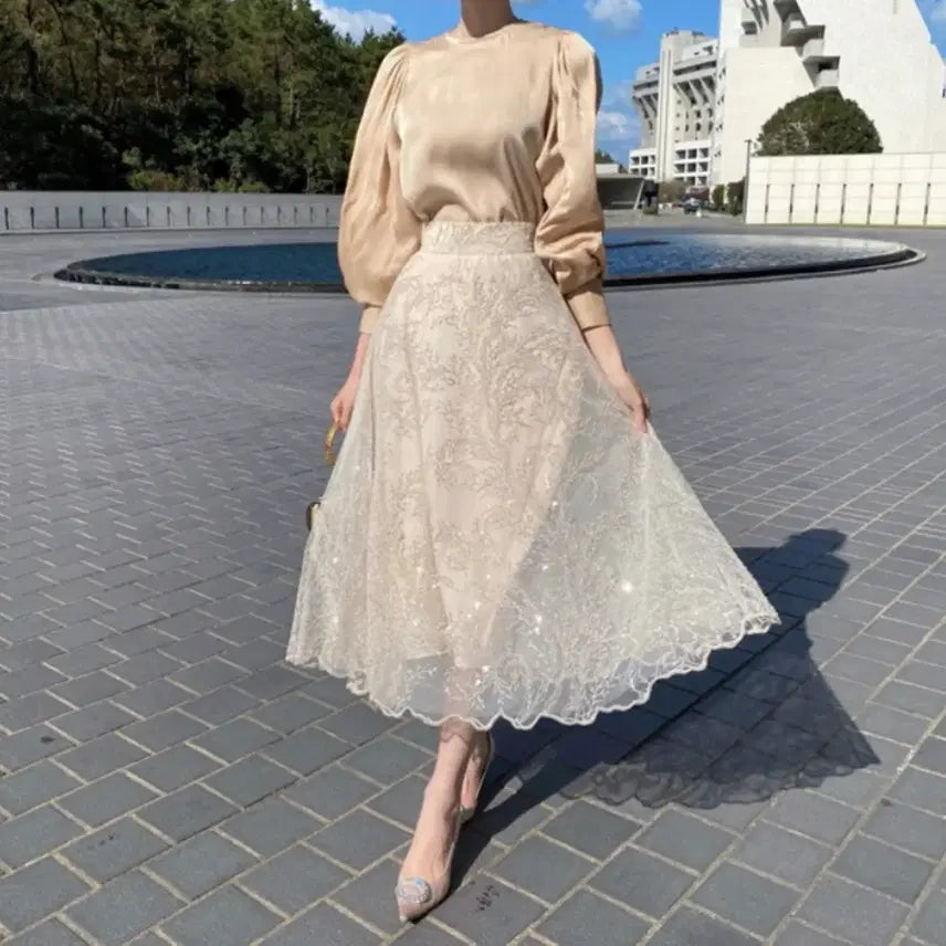 [BUNJANG] Labelleblanche Yver Couture Skirt / 라벨르블랑 이베르 쿠튀르 스커트