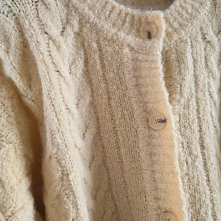 [BUNJANG] PVC Cable Knit Cardigan / pvcs 케이블 니트 가디건