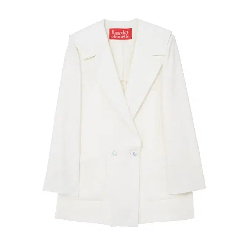 [SOLD OUT] 럭키슈에뜨 화이트 더블 버튼 자켓 새상품