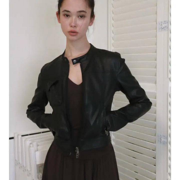 [BUNJANG] Rheme Black Cropped Leather Jacket M / 리임 rheme cropped leather jacket 블랙 M