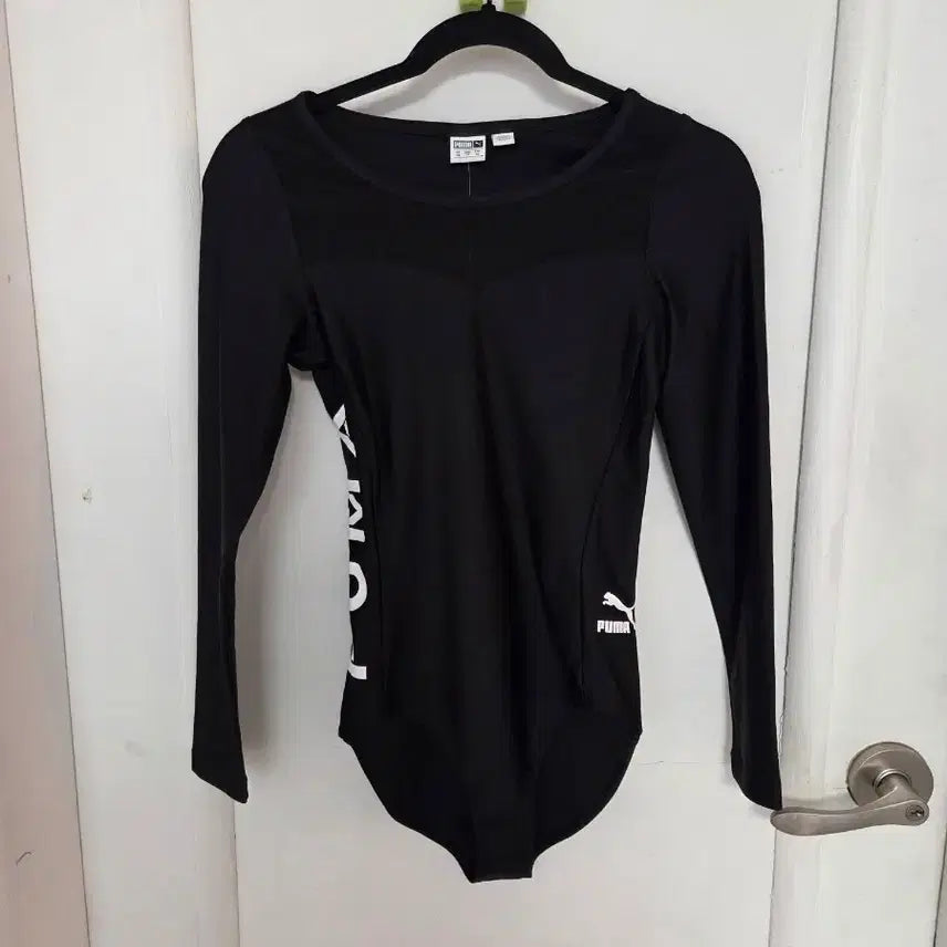 [BUNJANG] Puma Black Logo Long Sleeve Bodysuit / (새상품)푸마 블랙 로고 긴팔 바디수트