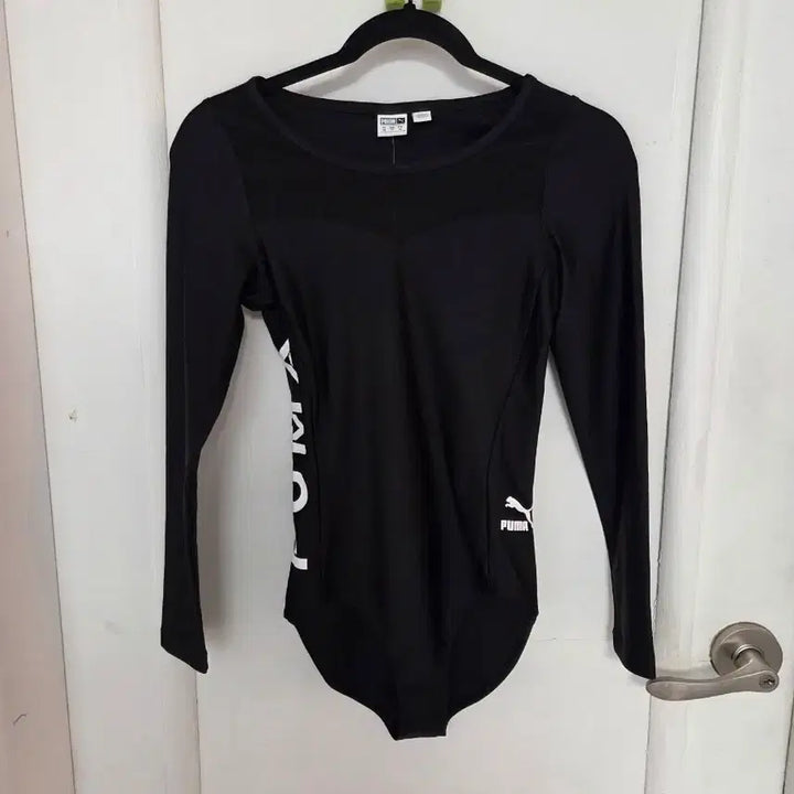 [BUNJANG] Puma Black Logo Long Sleeve Bodysuit / (새상품)푸마 블랙 로고 긴팔 바디수트