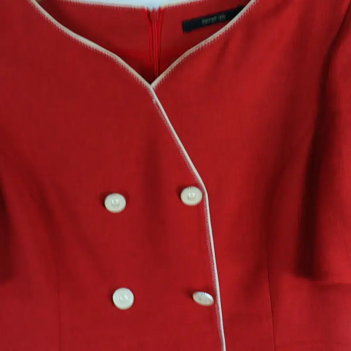 [BUNJANG] Kenneth Lady Double Button Dress Red Size 66 / 케네스레이디 Kenneth lady 정품 더블 버튼 원피스 레드 66