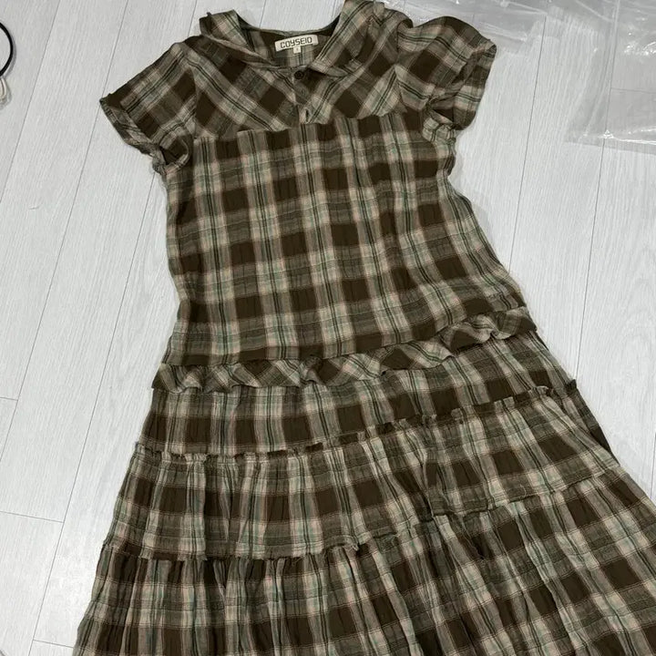 [SOLD OUT] 코이세이오 체크 원피스 브라운 1