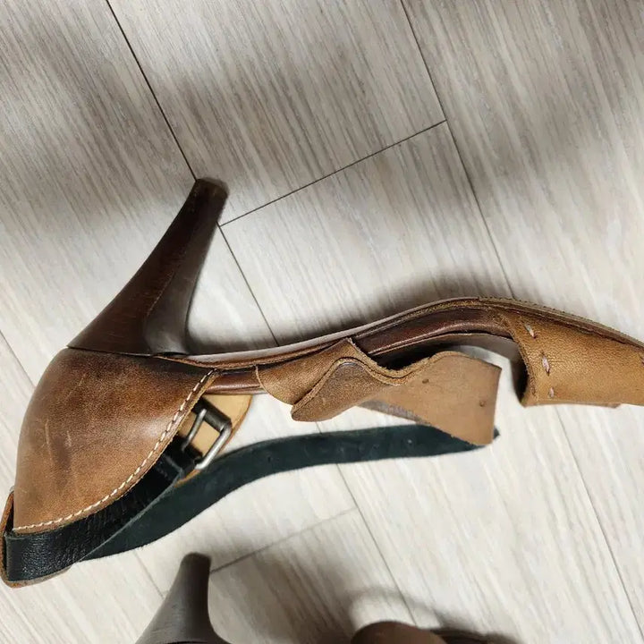 [BUNJANG] Chloé Brown Leather Sandal Heels / 끌로에 브라운 레더 샌들힐