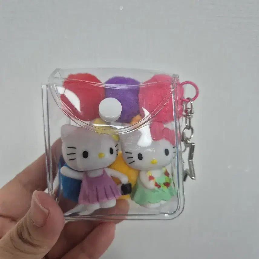 [BUNJANG] Kitty Mini Figure Keyring Bag Charm / PVC 파우치 키티 미니 피규어 키링 가방고리