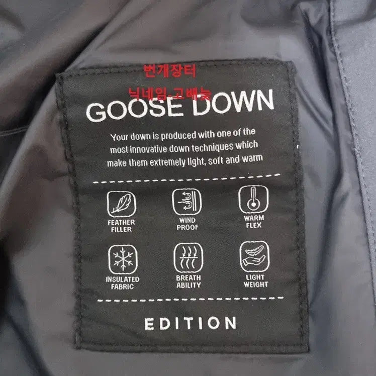 [BUNJANG] Edition Goose Down Padding Jumper (Dark Gray) / [마지막가격][새제품] 에디션 구스 다운 패딩 점퍼 105 XL 사이즈