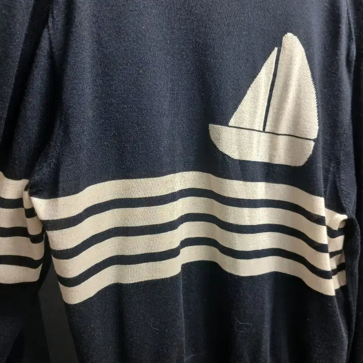 [BUNJANG] Thom Browne Sailboat Navy Cardigan / 톰브라운 돛단배 4선 네이비 니트 가디건