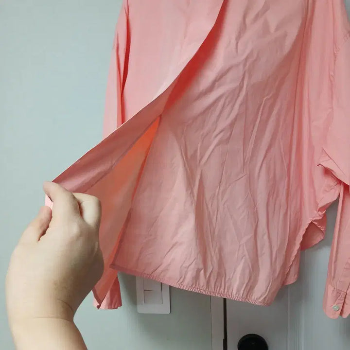[BUNJANG] Hanssem System Pink Basic Shirt / 한섬시스템 핑크색 기본 셔츠 남방 FREE