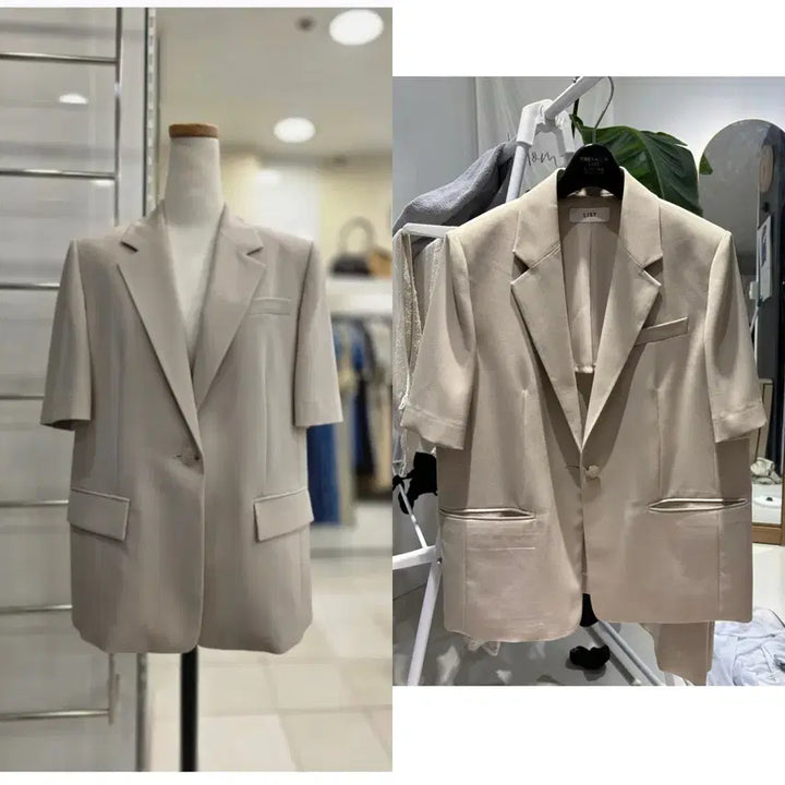 [SOLD OUT] 새상품) 리스트 미니멀 하프 자켓 (라이트베이지 55,66)