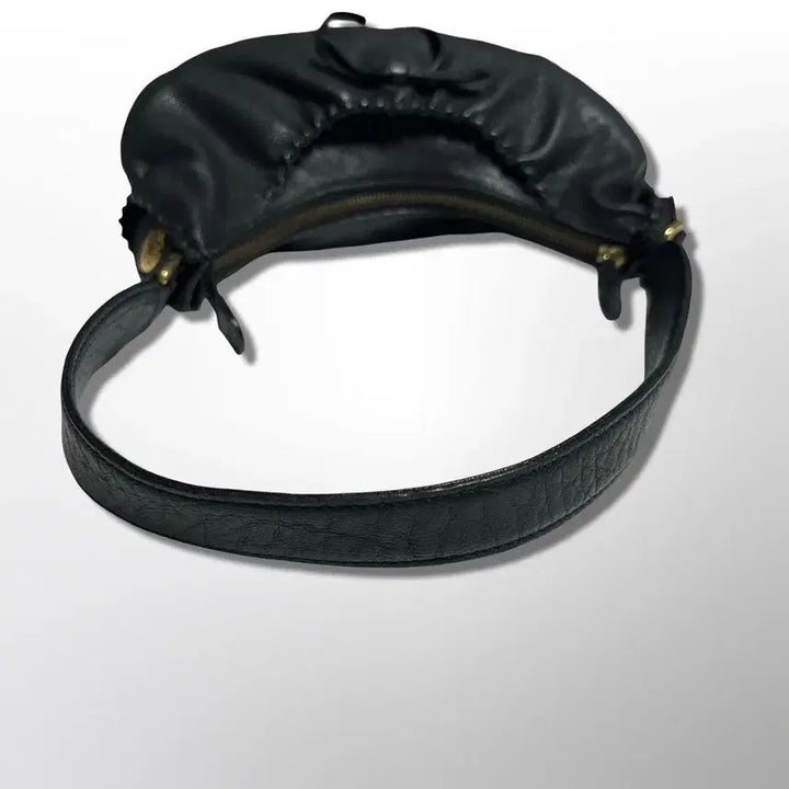[BUNJANG] Anna Sui Black Leather Hobo Bag / 안나수이 블랙 레더 호보백