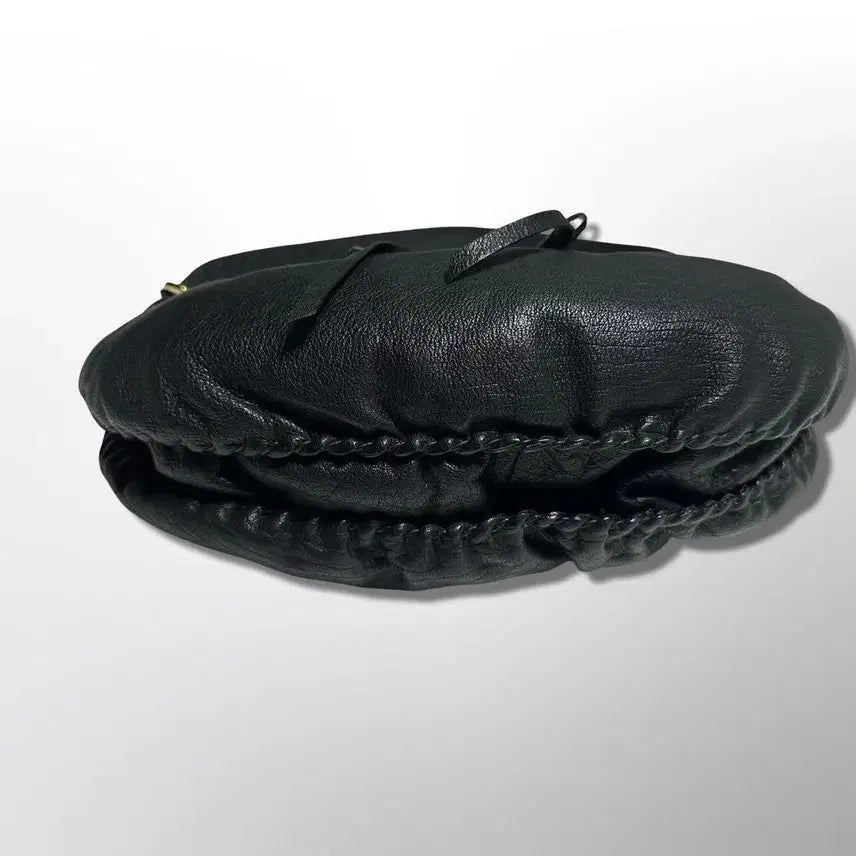 [BUNJANG] Anna Sui Black Leather Hobo Bag / 안나수이 블랙 레더 호보백