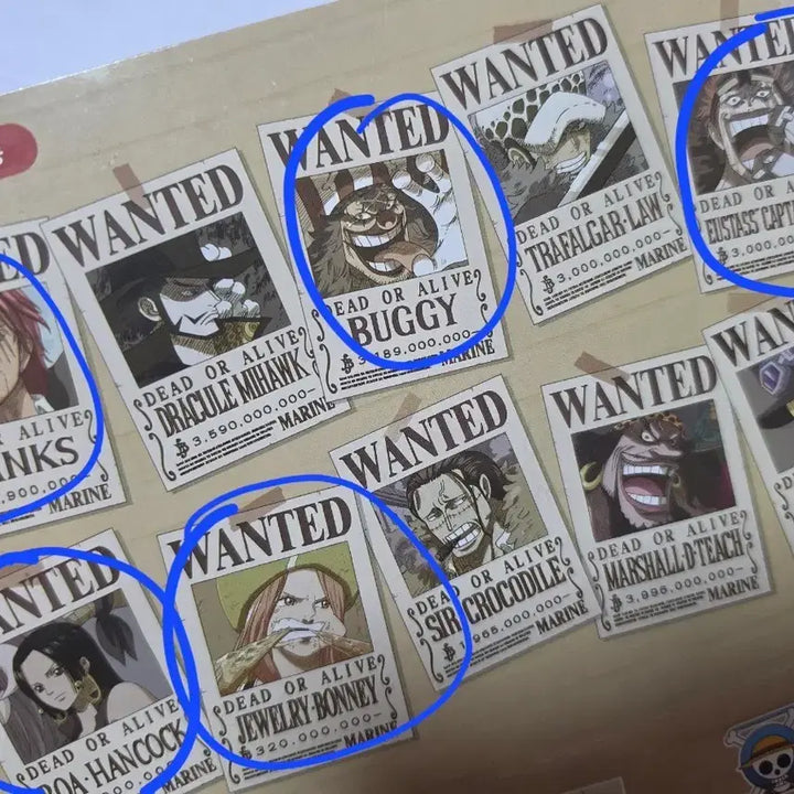 [BUNJANG] Daewon One Piece Wanted Poster Bundle Set / 원피스 대원 공식 수배서 일괄 / 샹크스 버기 보니 핸콕 키트