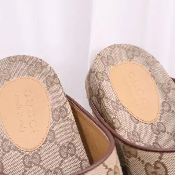 [BUNJANG] Gucci GG Canvas Double Strap Sandals / 구찌 GG 캔버스 더블 스트랩 샌들 658020