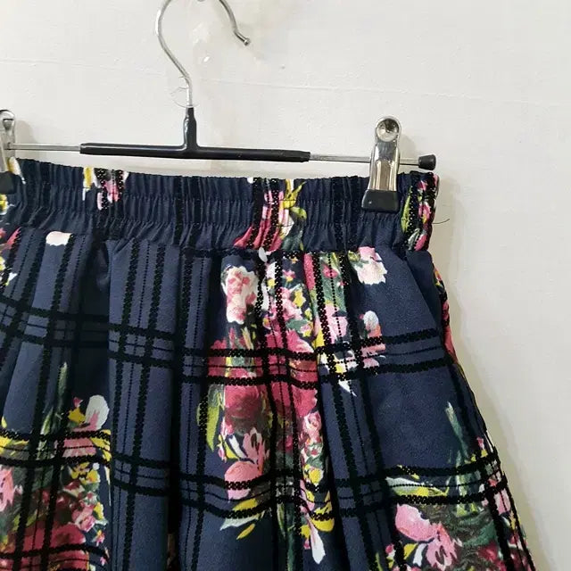 [BUNJANG] Printed Bending Skirt Navy / 프린트 밴딩 스커트 네이비