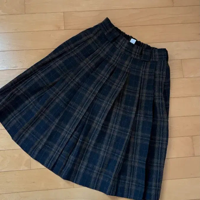 [BUNJANG] Check Pleated Midi Skirt / 체크 플리츠 스커트 미디 기장