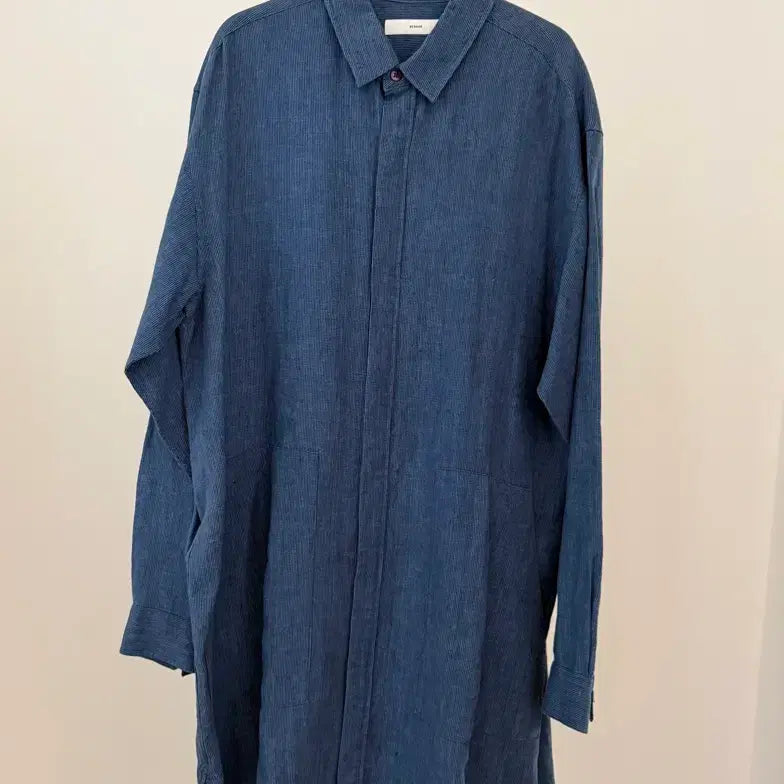 [BUNJANG] Beaker Unisex Long Linen Shirt / [유니섹스] Beaker 비이커 봄,여름 롱기장 마셔츠 블루 스프라이트