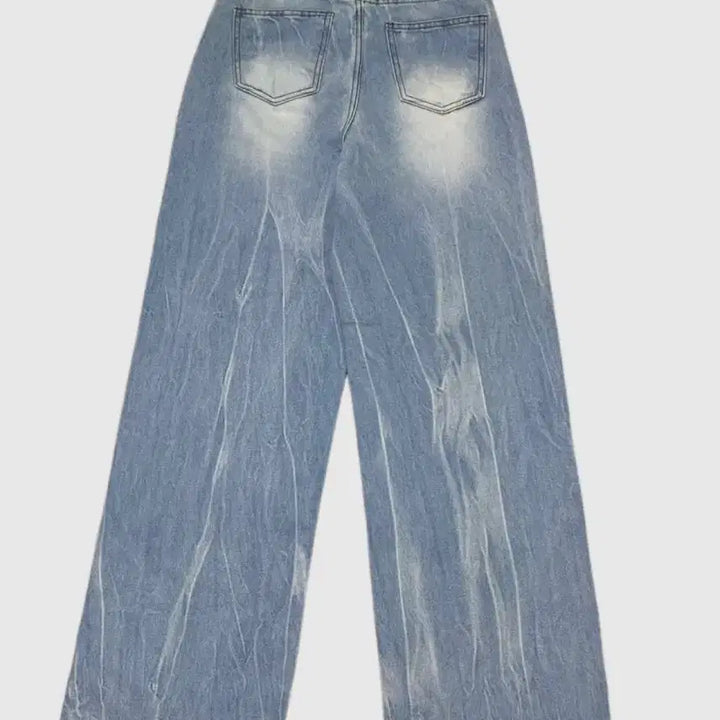 [BUNJANG] Technical Washing Wide Denim Jeans / [마지막 가격내림/새상품]테크니컬 워싱 와이드 데님
