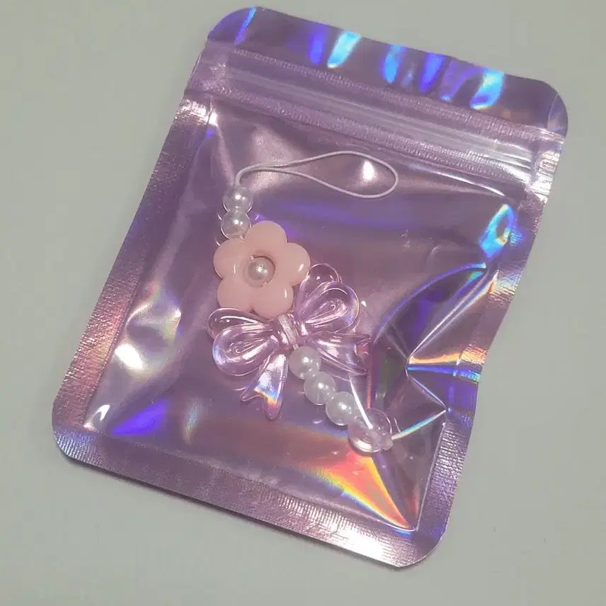 [BUNJANG] Beaded Flower Ribbon Magic Wand Keychain / 비즈 꽃 리본 마법 요술봉 키링 고리