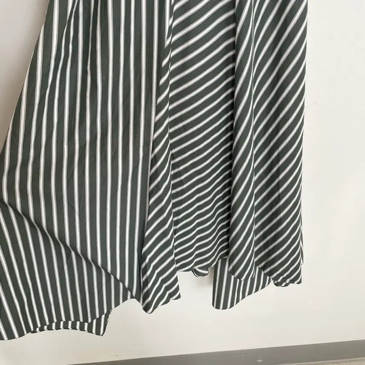 [SOLD OUT] 타임1993 여성55-66 그린 스트라이프 랩 롱 원피스