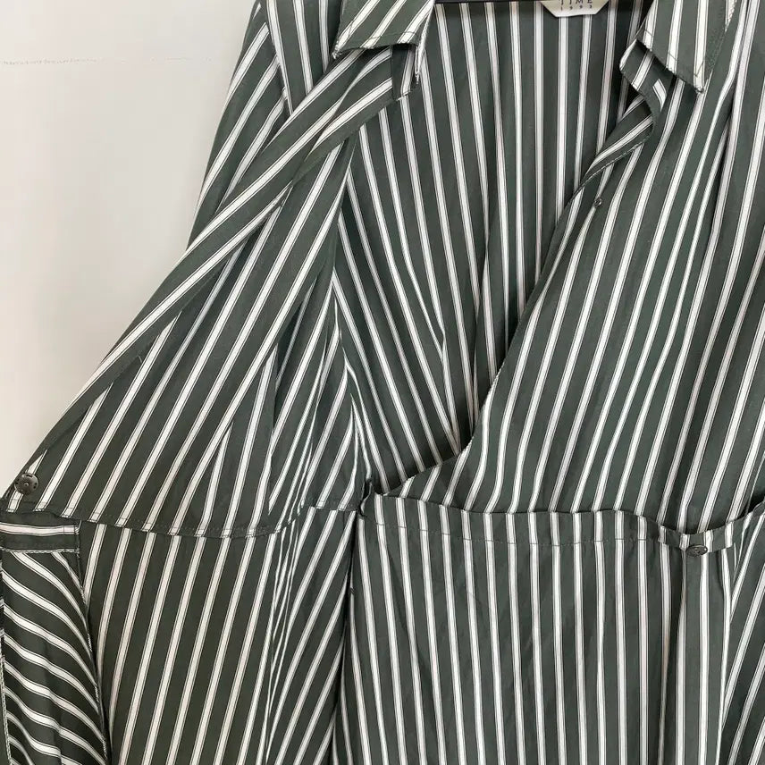 [SOLD OUT] 타임1993 여성55-66 그린 스트라이프 랩 롱 원피스