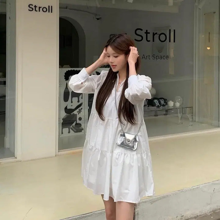 [BUNJANG] Rekn0t Ruffled Mini Dress / (인플루언서 rekn0t 착용) 캉캉 미니 원피스