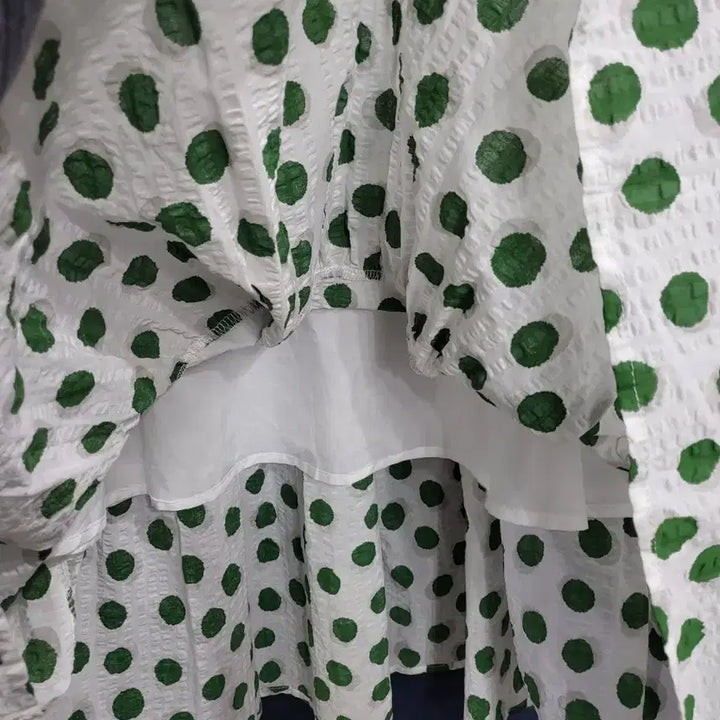 [BUNJANG] Dot Seersucker Long Dress / 도트 시어서커 롱원피스(새상품)