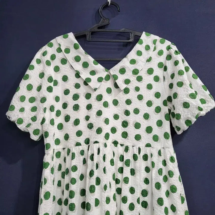 [BUNJANG] Dot Seersucker Long Dress / 도트 시어서커 롱원피스(새상품)