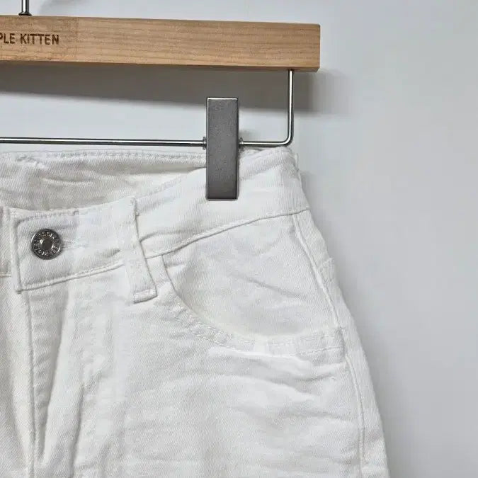 [BUNJANG] White Jeans Shorts / 5부 S싸이즈 142 스판 화이트진 반바지