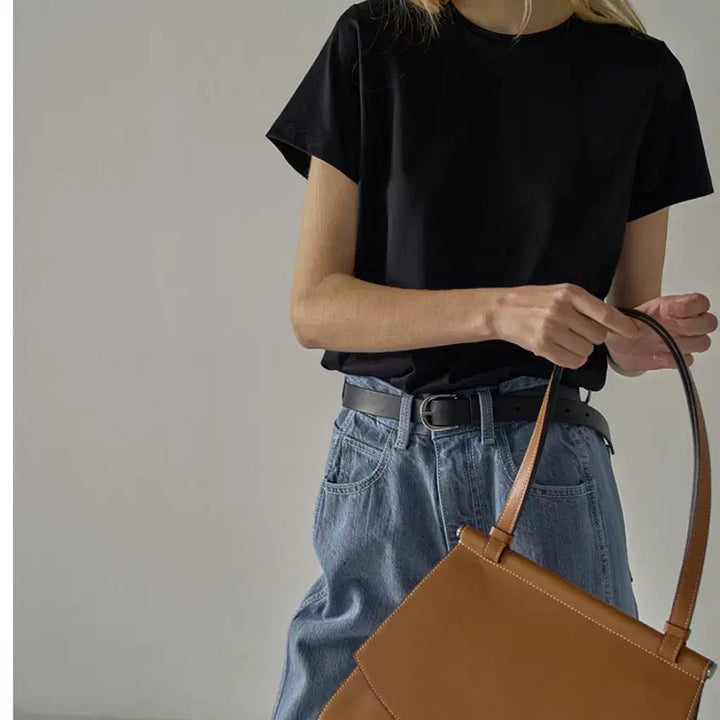 [SOLD OUT] 파사드패턴 실켓 코튼 티셔츠 (크림 블랙 블루차콜)