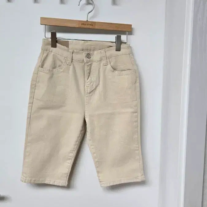 [BUNJANG] Ivory Spandex Denim Shorts / 5부 M싸이즈 142  스판 아이보리진 반바지