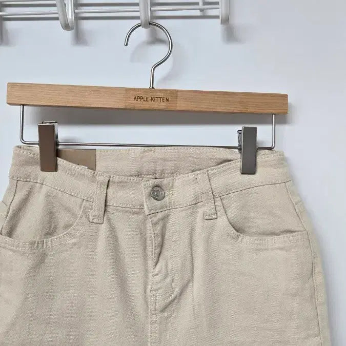 [BUNJANG] Ivory Spandex Denim Shorts / 5부 M싸이즈 142  스판 아이보리진 반바지