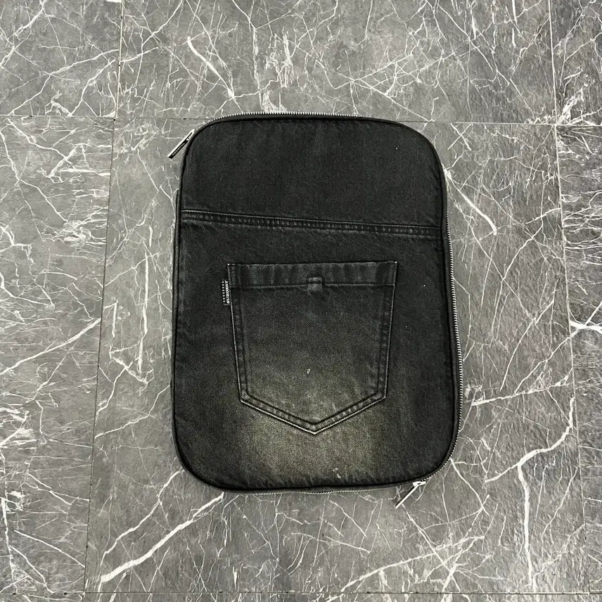 [BUNJANG] Surgery Clover Clutch Bag Black Denim / 써저리 데님 진 클로버 클러치 백 블랙 데님